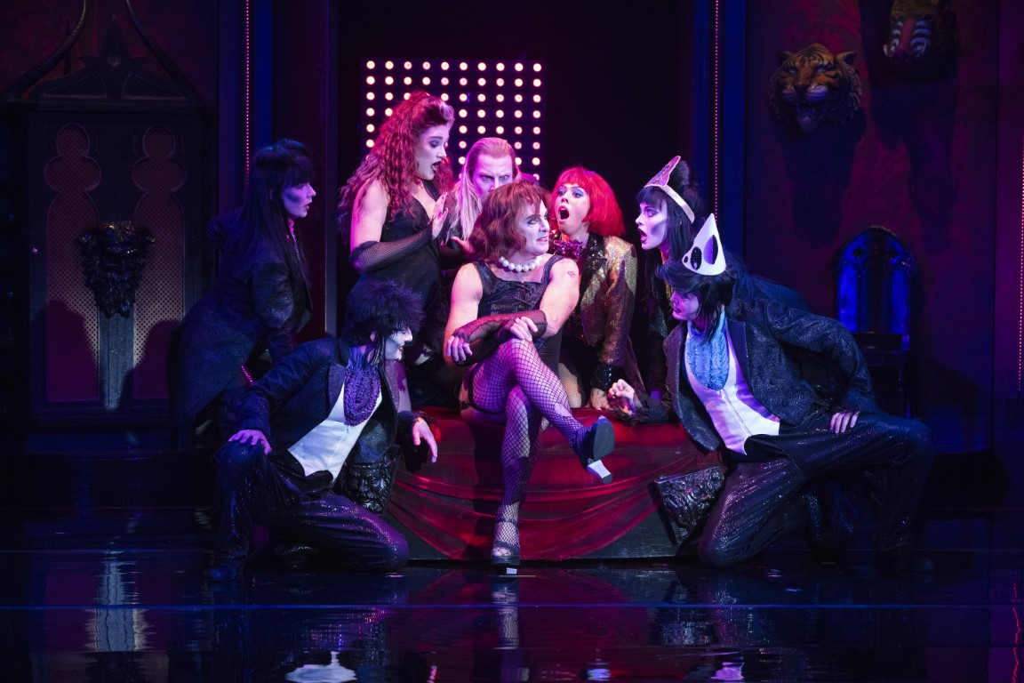 Natasha Hoeberigs (Magenta), Job Greuter (Riff Raff), Jason Donovan (Frank N Furter), Lauren Chia (Janet). 