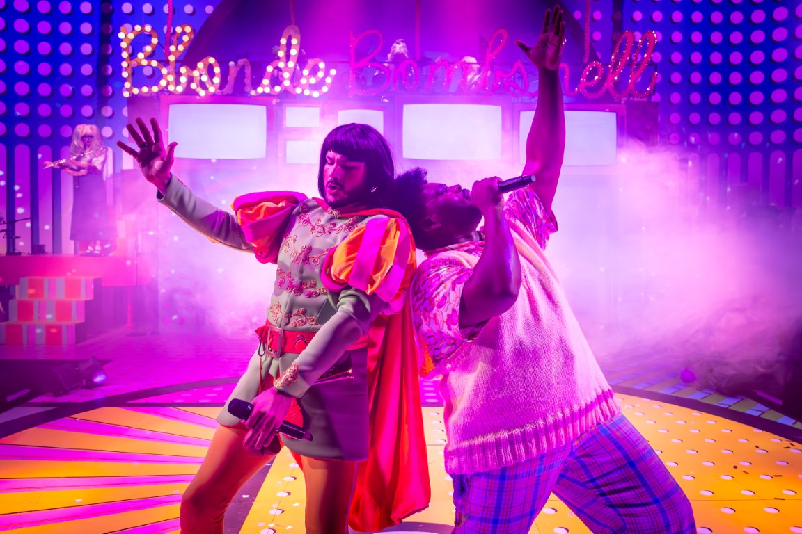 Ben Boskovic as Prince Timotei and Tomi Ogbaro as Trevor in Rapunzel © Marc Brenner