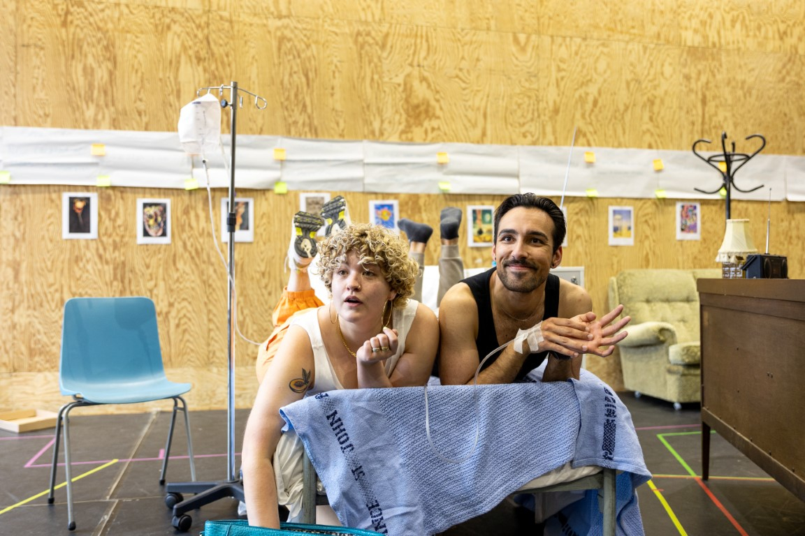 Luke Sookdeo and Emmy Stonelake in rehearsals.