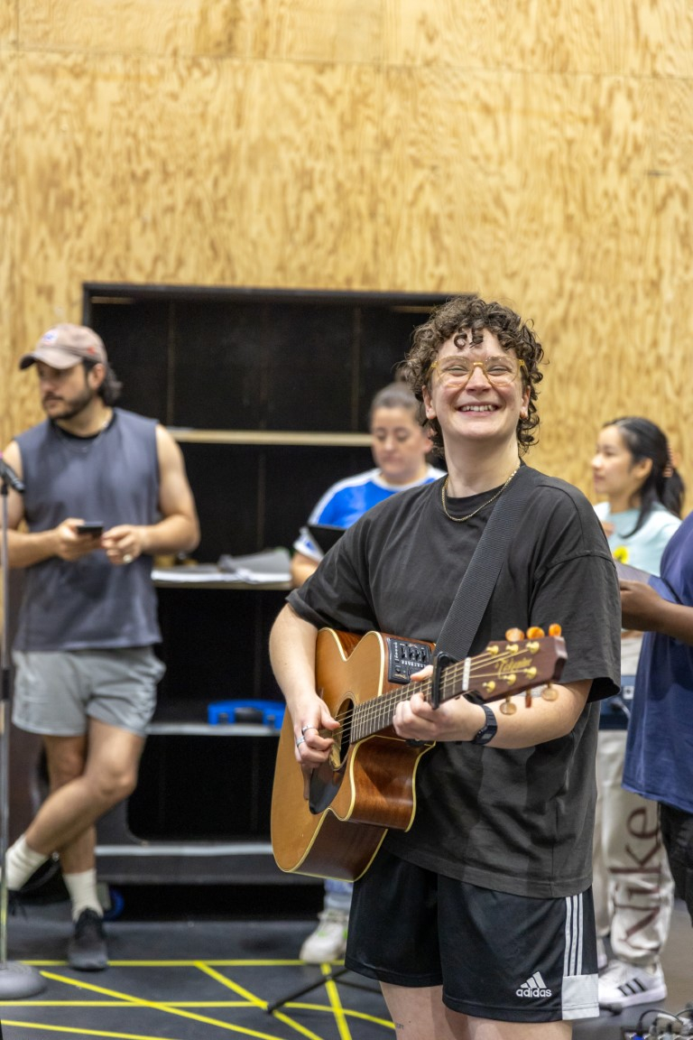 Zoe West in rehearsals.