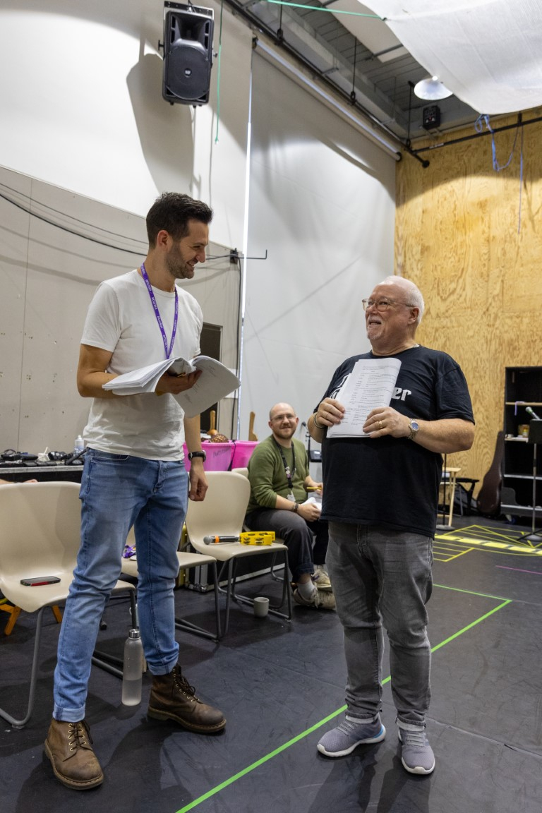 Jamie Noar and Michael Starke in rehearsals.