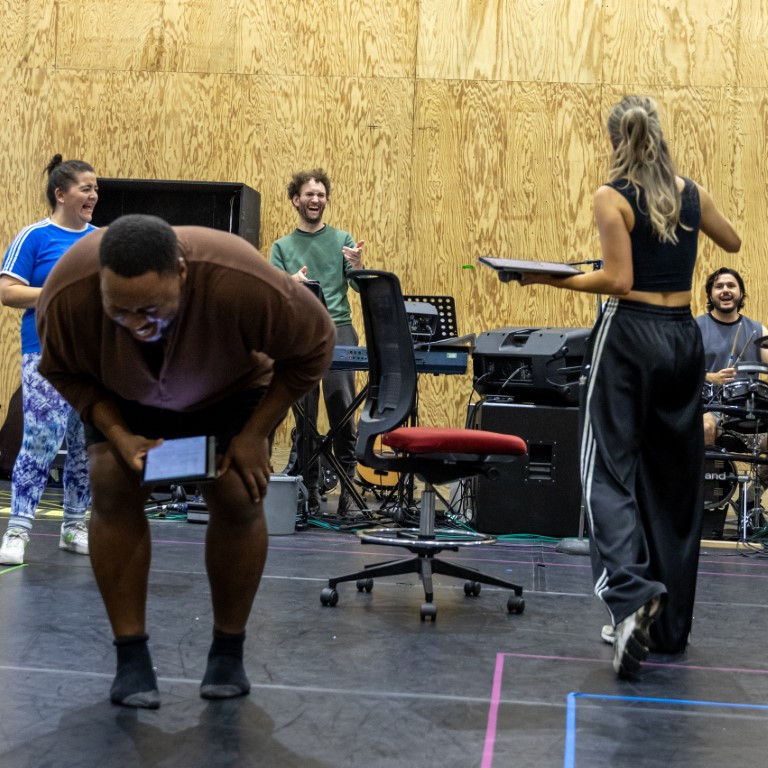 Emma Bispham, Tomi Ogbaro, Dylan Townley, Rebecca Levy and Ben Boskovic in rehearsals.