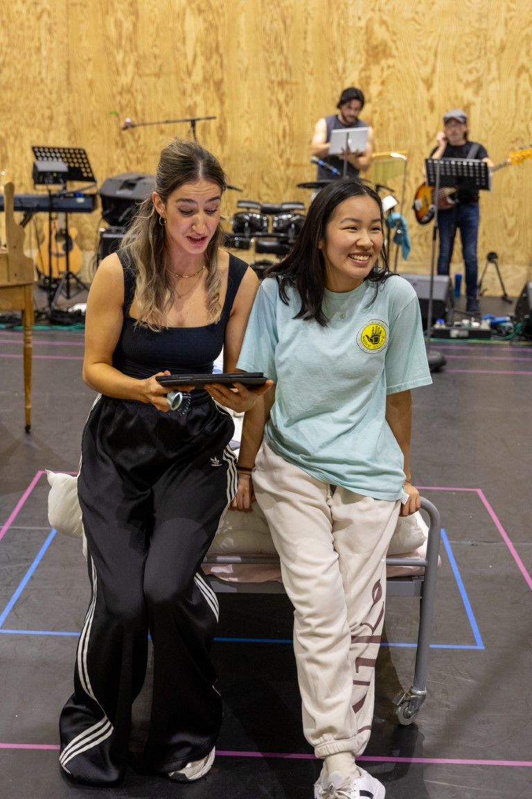 Rebecca Levy and Ai Kumar in rehearsals.